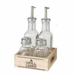5-teiliges Essig-/Ölflaschen Set - Sortiert - Glas