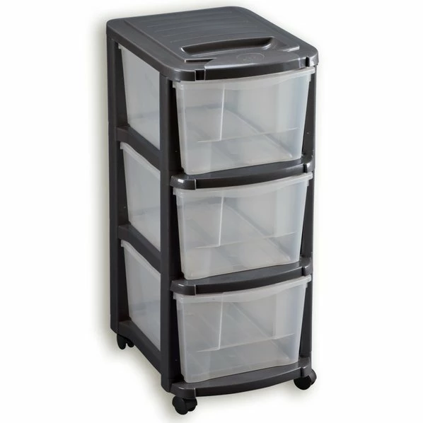 Schubladencontainer - Anthrazit - 30 Cm 3 Schubladencontainer - Anthrazit - 30 Cm