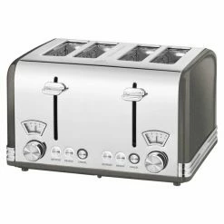 PROFICOOK 4 Scheiben-Toaster - Edelstahl - Vintage-Look