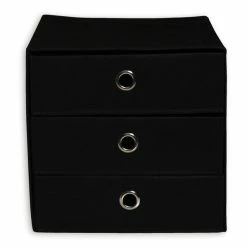 Faltbox - Schwarz - 3 Schubladen