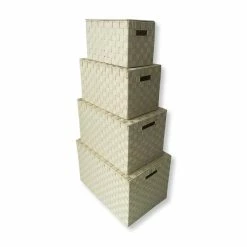 Korb Mit Klappdeckel - Creme - Verschiedene Größen