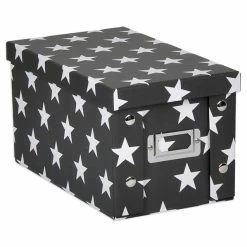 CD-Aufbewahrungsbox - Sterne - Schwarz-weiß - 16,5x15 Cm