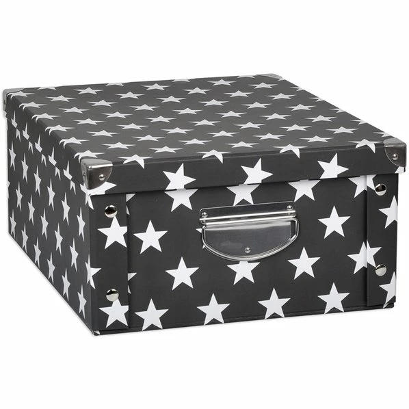 Aufbewahrungsbox - Sterne - Schwarz-weiß - 40x17 Cm 3 Aufbewahrungsbox - Sterne - Schwarz-weiß - 40x17 Cm