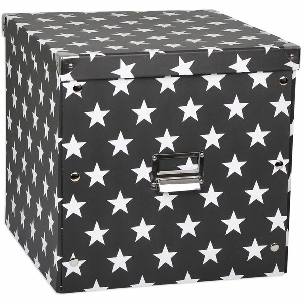 Aufbewahrungsbox - Sterne - Schwarz-weiß - 33,5x32 Cm 2 Aufbewahrungsbox - Sterne - Schwarz-weiß - 33,5x32 Cm