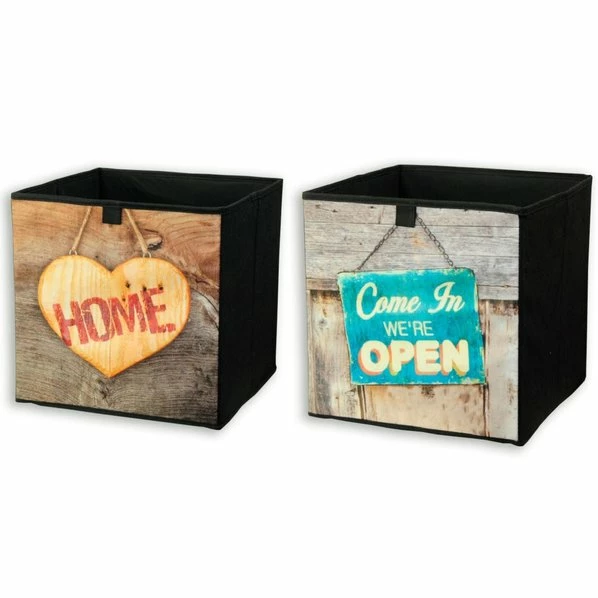 Aufbewahrungsbox - Faltbar - Sortierte Holzdekore 3 Aufbewahrungsbox - Faltbar - Sortierte Holzdekore