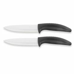 2-teiliges Keramik-Messerset - Schwarz-weiß