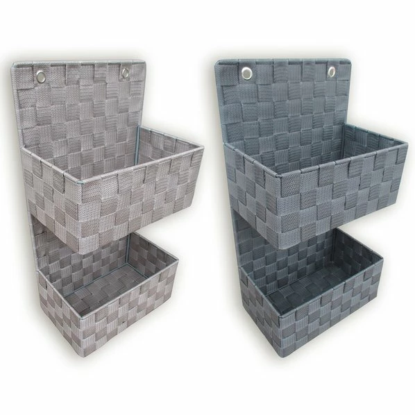 Wand-Aufbewahrungskörbe - 2 Ablagen - Sortiert 3 Wand-Aufbewahrungskörbe - 2 Ablagen - Sortiert