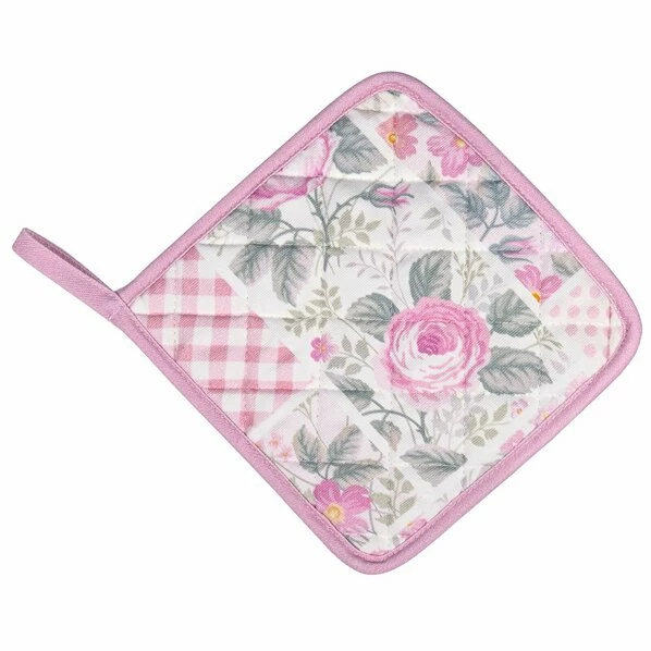 Topflappen - Rosa-weiß - Patchwork 3 Topflappen - Rosa-weiß - Patchwork