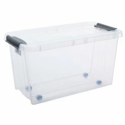 Aufbewahrungsbox - Transparent - Mit Deckel - 70 Liter