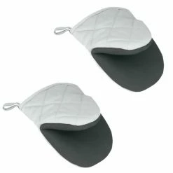 2er-Set Ofenhandschuhe - Grau - Baumwolle