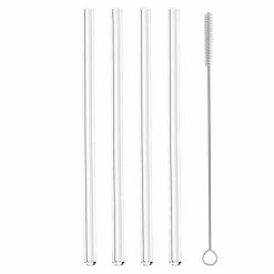 4er-Set Trinkhalme - Transparent - Glas