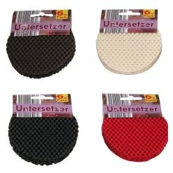 6er Pack Glas-Untersetzer - Verschiedene Farben