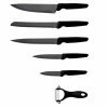 6-teiliges Messerset - Schwarz - Edelstahl - Mit Schäler 1 6-teiliges Messerset - Schwarz - Edelstahl - Mit Schäler -WENKO Geschäft 2693001200 1600Wx1600H 598Wx598H
