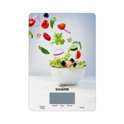 Küchenwaage - Salat-Motiv - Glas - LED-Anzeige