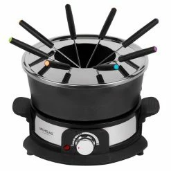 MICHELINO Fondue 74385 - Schwarz-silber - 8 Personen