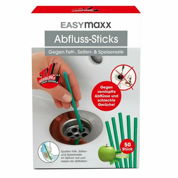 EASYMAXX Abflussreiniger-Sticks 50er-Set - Grün - Apfel-Duft 3 EASYMAXX Abflussreiniger-Sticks 50er-Set - Grün - Apfel-Duft