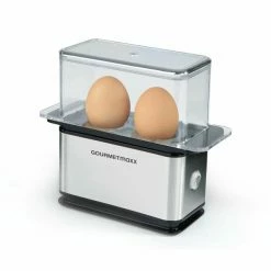 GOURMETMAXX Eierkocher - Edelstahlfarben-schwarz - Für 2 Eier