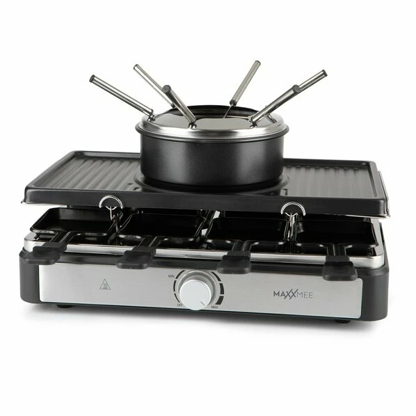 MAXXMEE 2in1 Raclette-Fondue-Set - Schwarz-silber - Edelstahl 3 MAXXMEE 2in1 Raclette-Fondue-Set - Schwarz-silber - Edelstahl