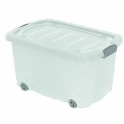 Rollbox - Transparent - Mit Rollen - 45 Liter