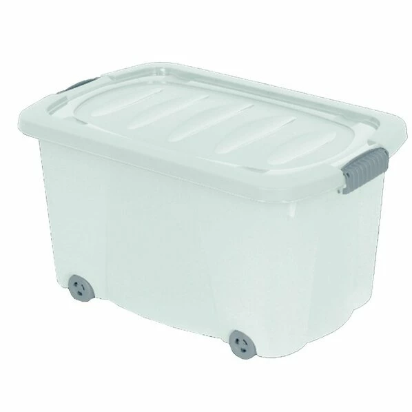 Rollbox - Transparent - Mit Rollen - 45 Liter 3 Rollbox - Transparent - Mit Rollen - 45 Liter