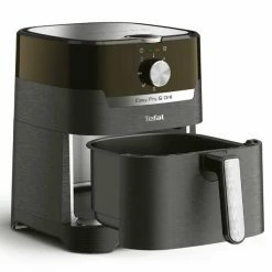 TEFAL Heißluftfritteuse EY5018 - Schwarz-Edelstahl Gebürstet - 4,2 Liter