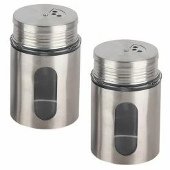 2-teiliges Gewürzstreuerset - Edelstahl - 250 Ml